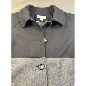 Preston & York Gray Black Wool Blend Color Block Coat Jacket Size 14‎